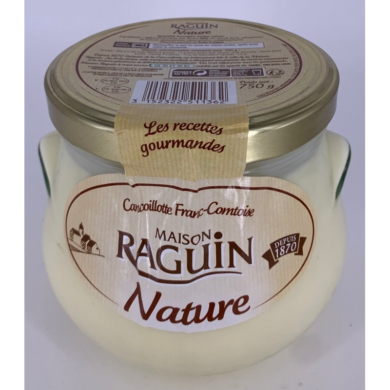 Cancoillotte nature - Pot en verre - Raguin